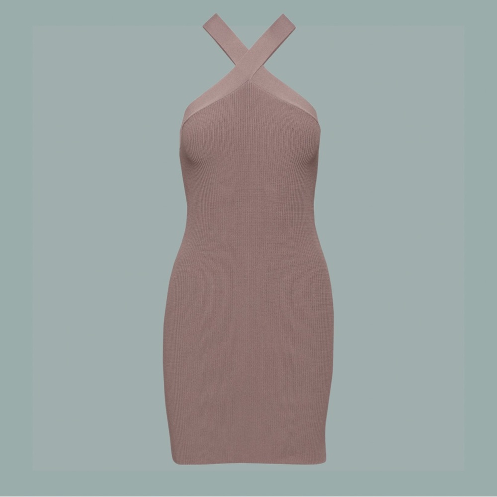BABATON SCULPIT KNIT CRISS CROSS DRESS